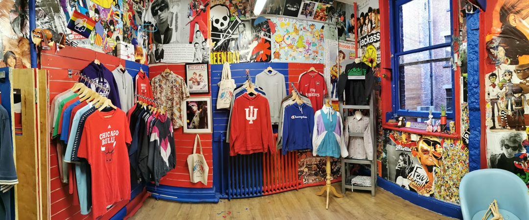 Red and Blue Umbrella