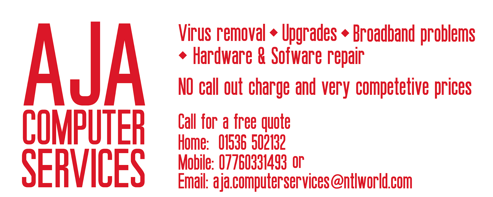 A J A Computerservices/Repairs